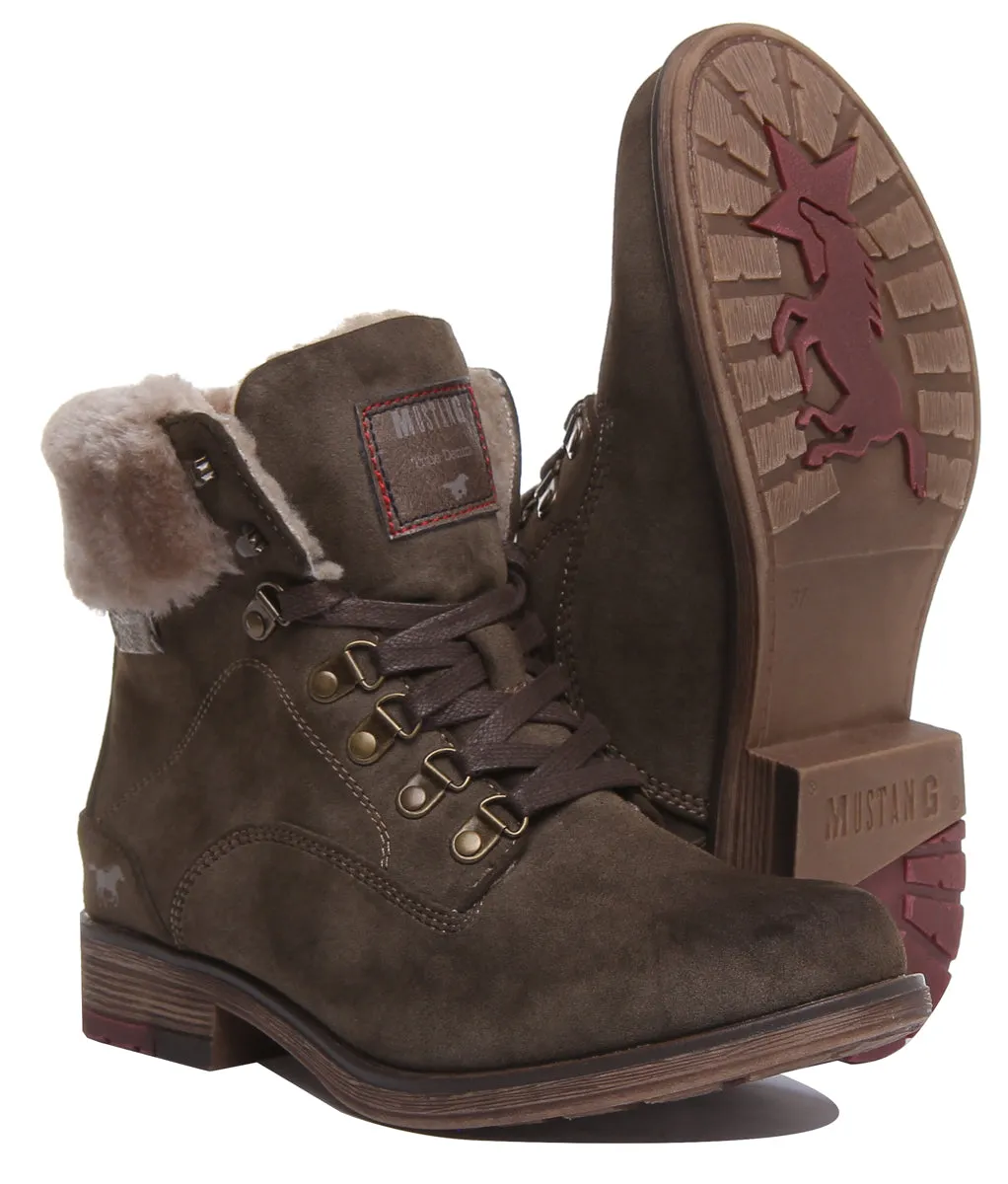 Mustang 1295-609 In Olive For Womens