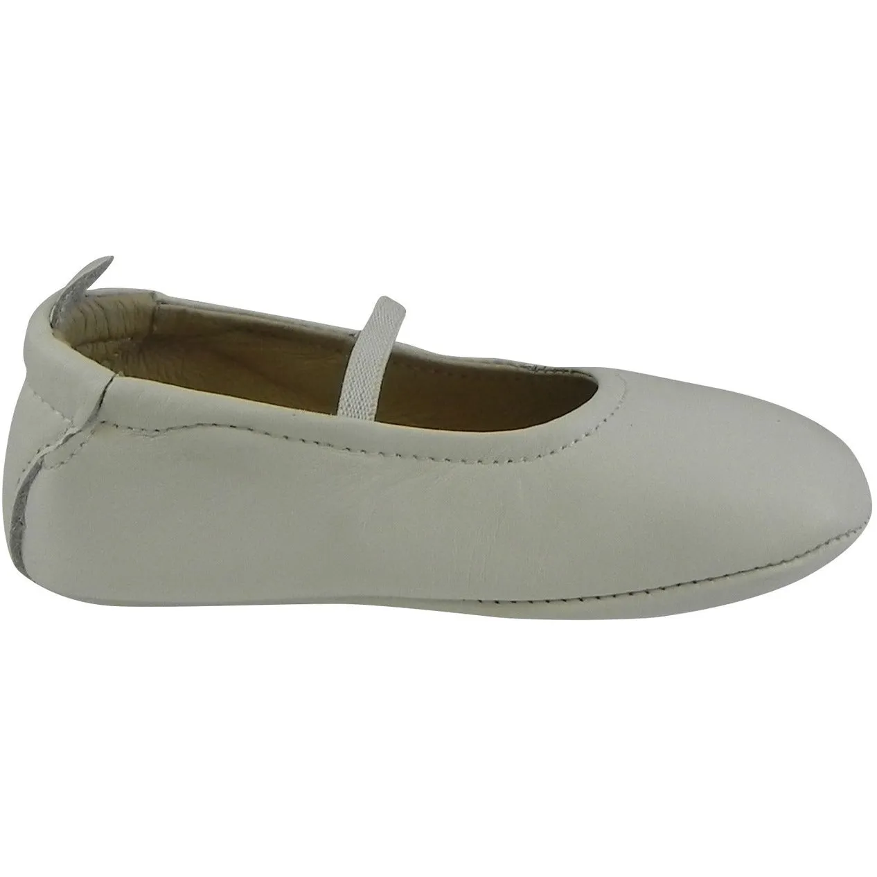 Old Soles Girl's 013 White Leather Luxury Ballet Flat