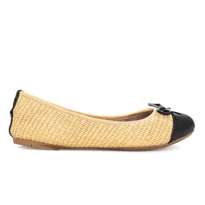 OLIVIA Ballet Flat Shoes - Natural Raffia