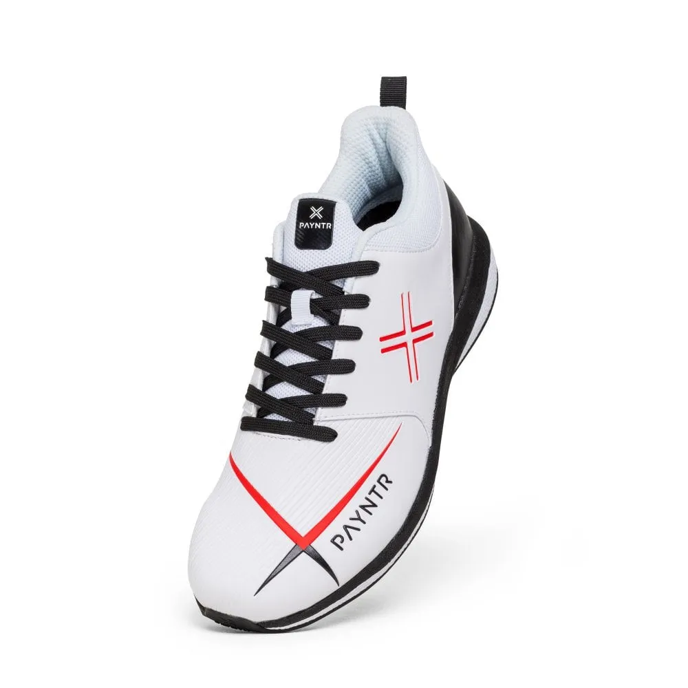 PAYNTR V Pimple Cricket Shoe - White & Black