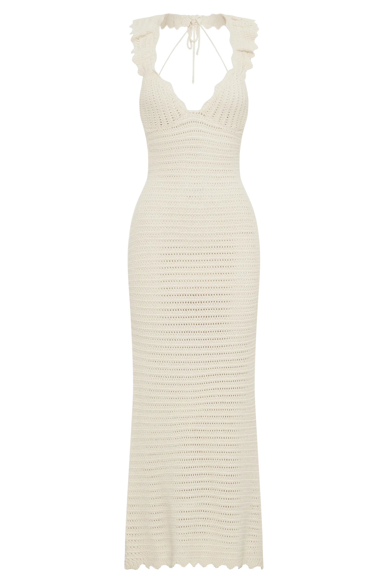 Perpetua Knit Contrast Maxi Dress - Cream