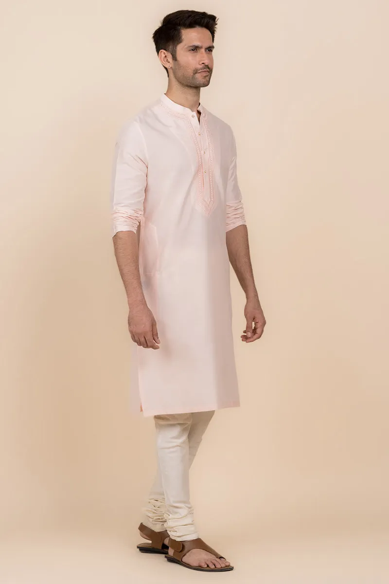 Pink Tonal Embroidered Kurta Set