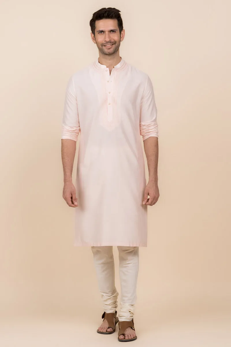 Pink Tonal Embroidered Kurta Set