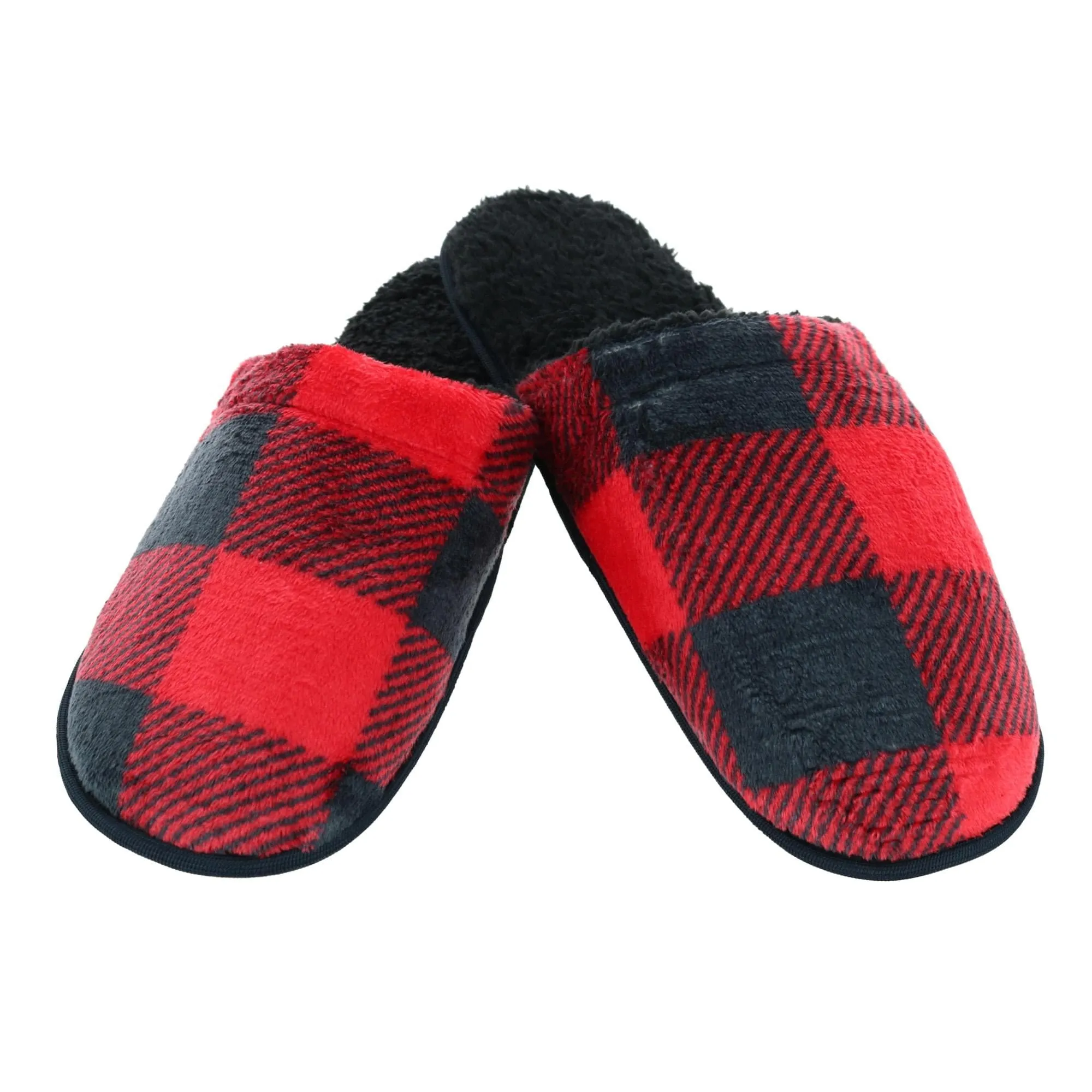 Polar Extreme Men's Buffalo Plaid Sherpa Lined Slippers