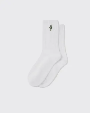 Polar No Comply Sock - White/Army Green