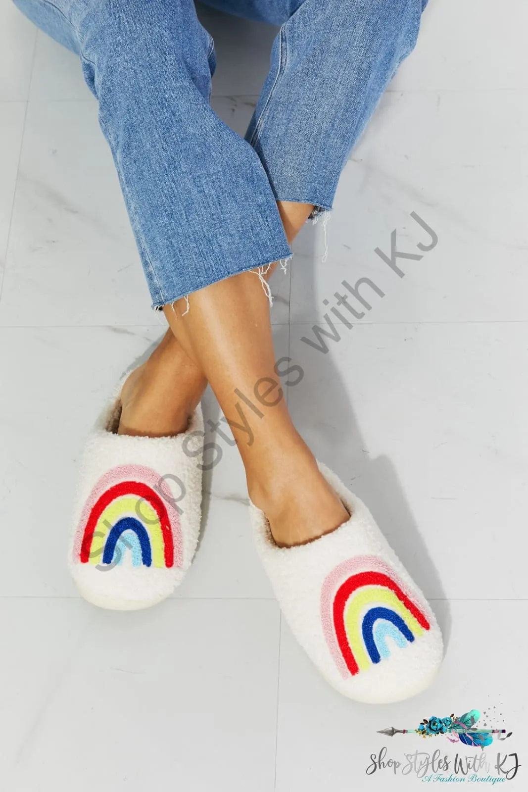 Rainbow Plush Slipper