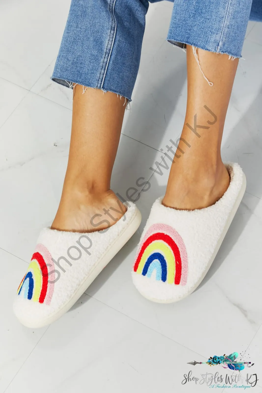 Rainbow Plush Slipper