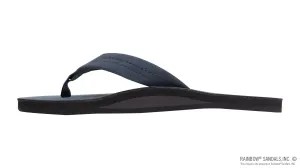 Rainbow Sandals Men's Single Layer Premier Leather with Arch Support 1" Strap - Navy