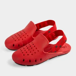 RED INSPIRED SLINGERS  <br><br>*Runs small for sizes 25 till 34 (size up 1 size) <br><span style="font-size: 8px; font-weight: normal;"> Girls red shoes functions as water shoes - kids sandals.