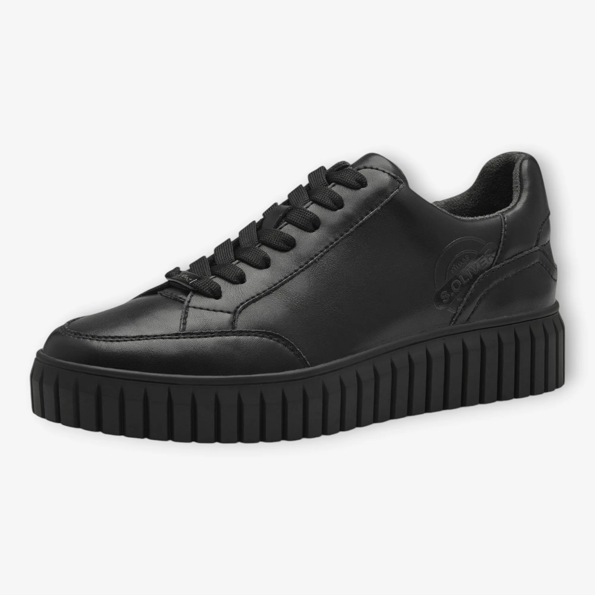 S.Oliver Black Chunky Platform Trainers