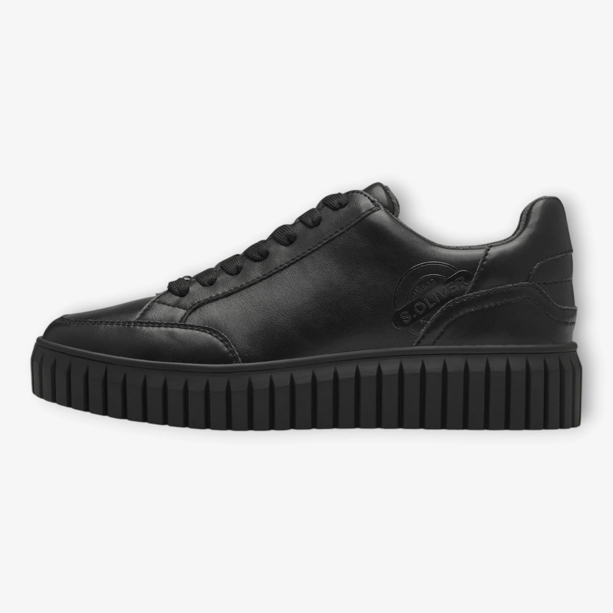 S.Oliver Black Chunky Platform Trainers