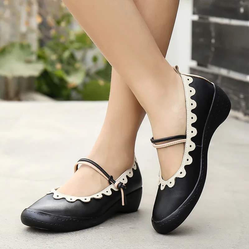 Spring Comfortable Leather Women's Flats