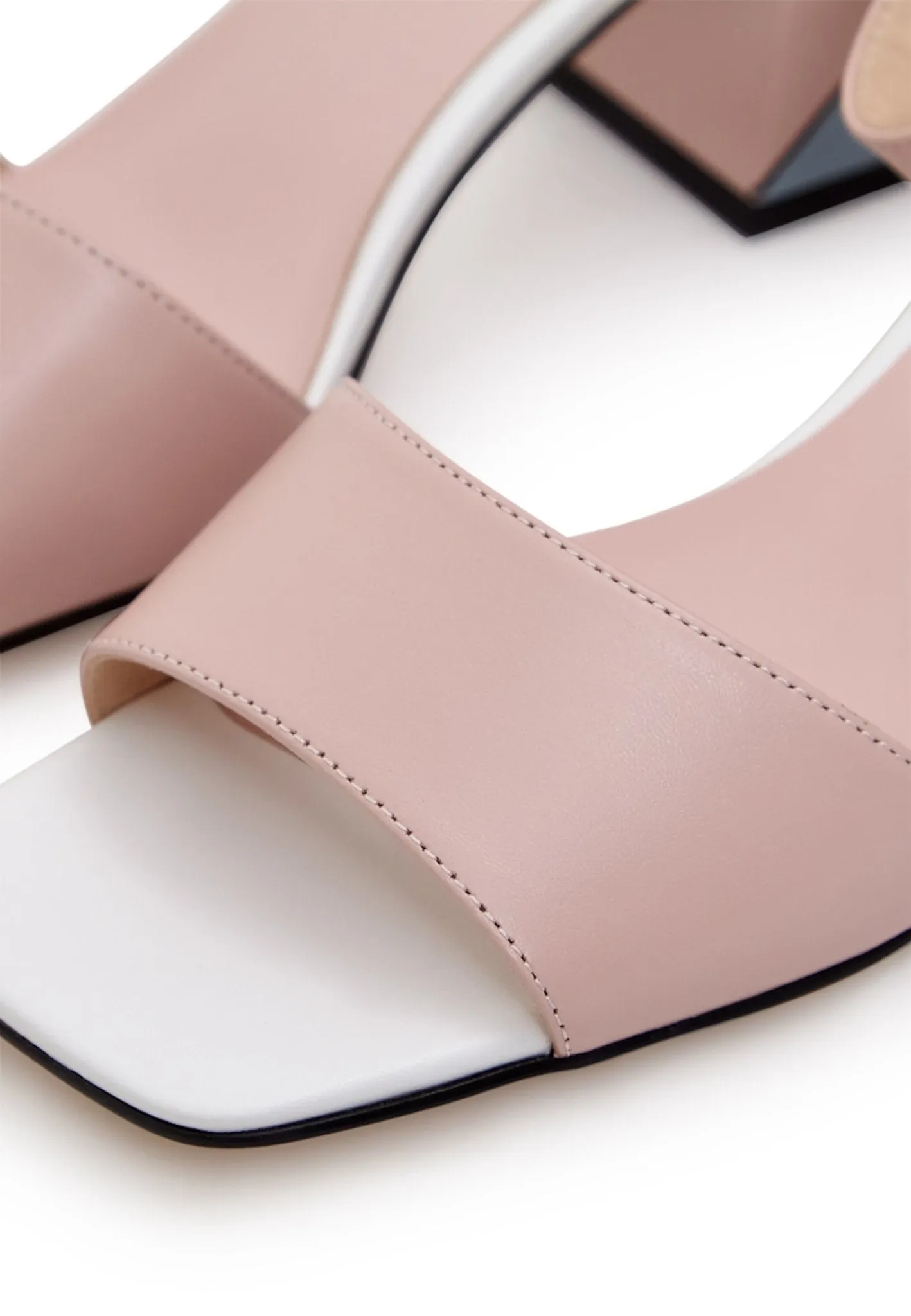 Sqaure Heel Sandals - Dust Pink