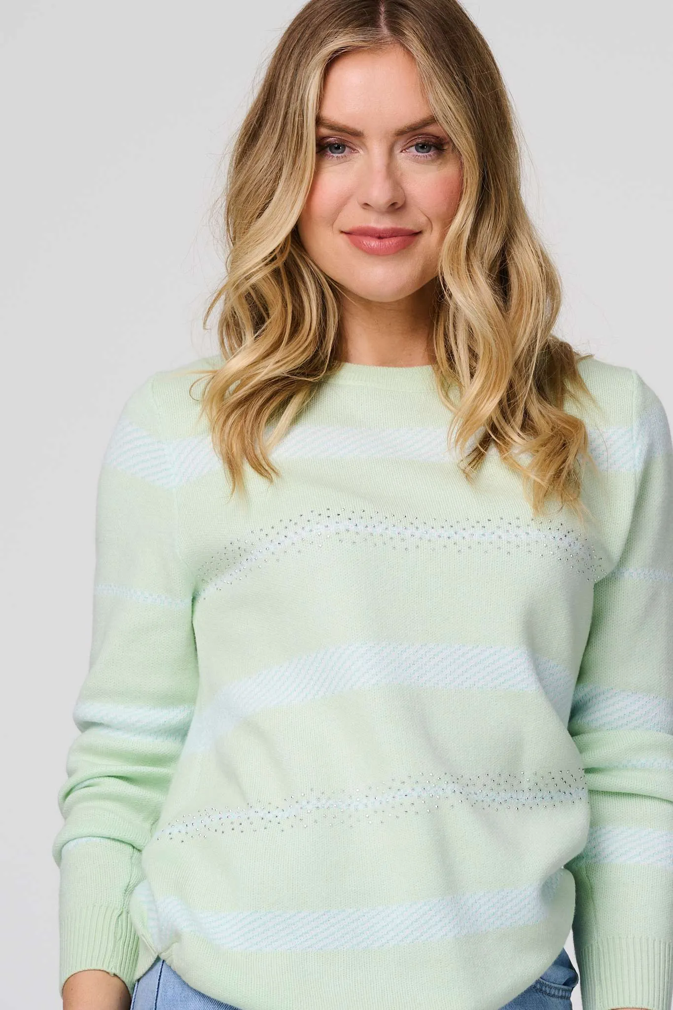 Stripe Print Long Sleeve Jumper