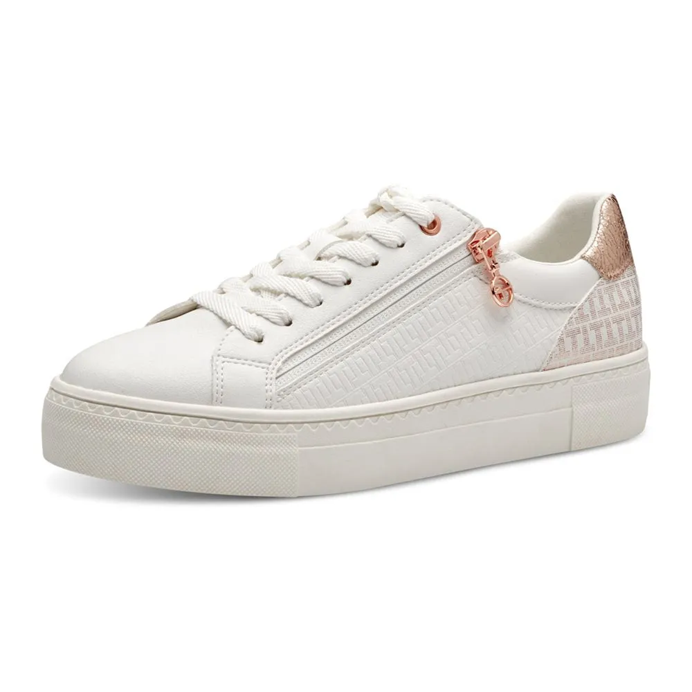 Tamaris White & Rose Gold Trainer