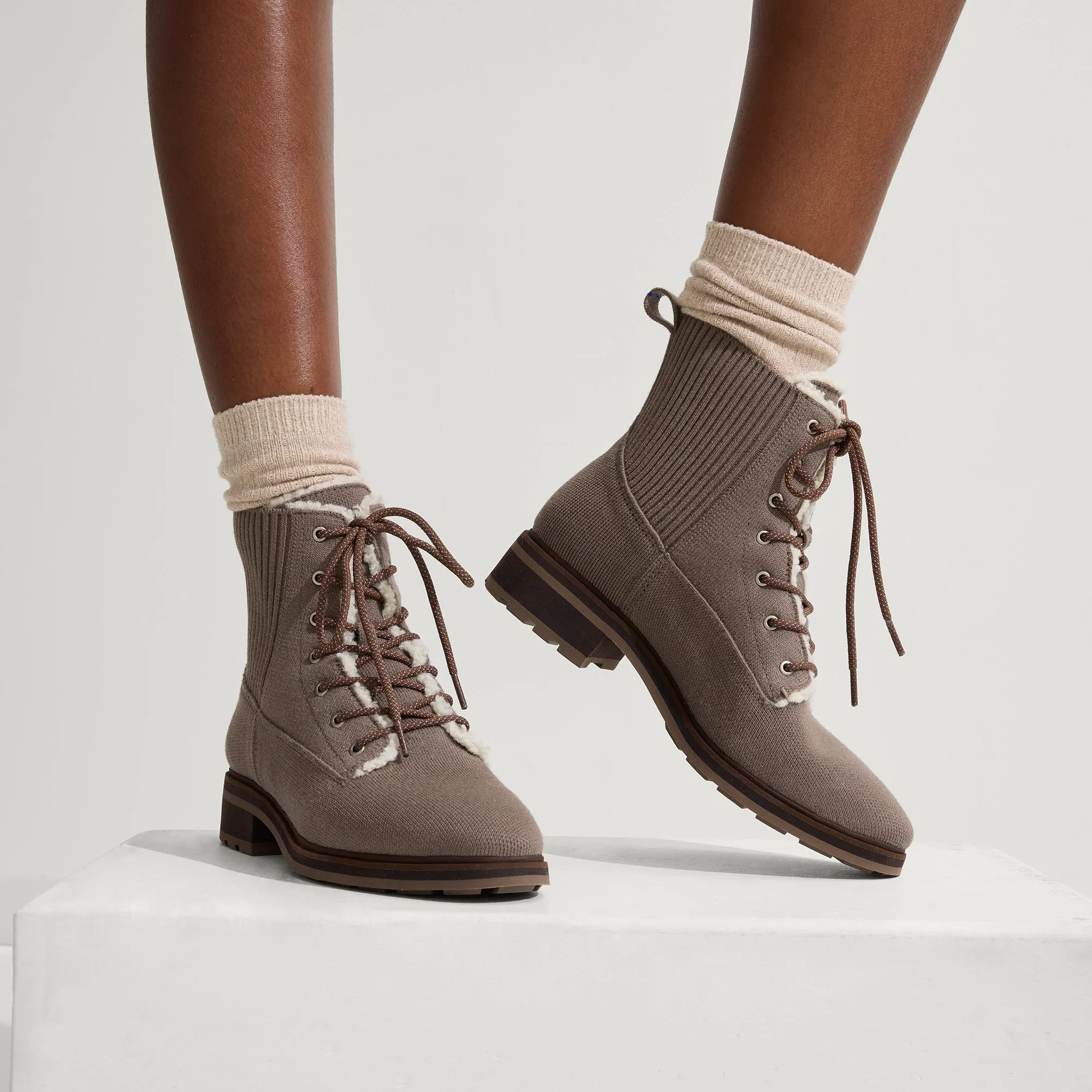 The Cozy Laced Lug Boot - Sparrow