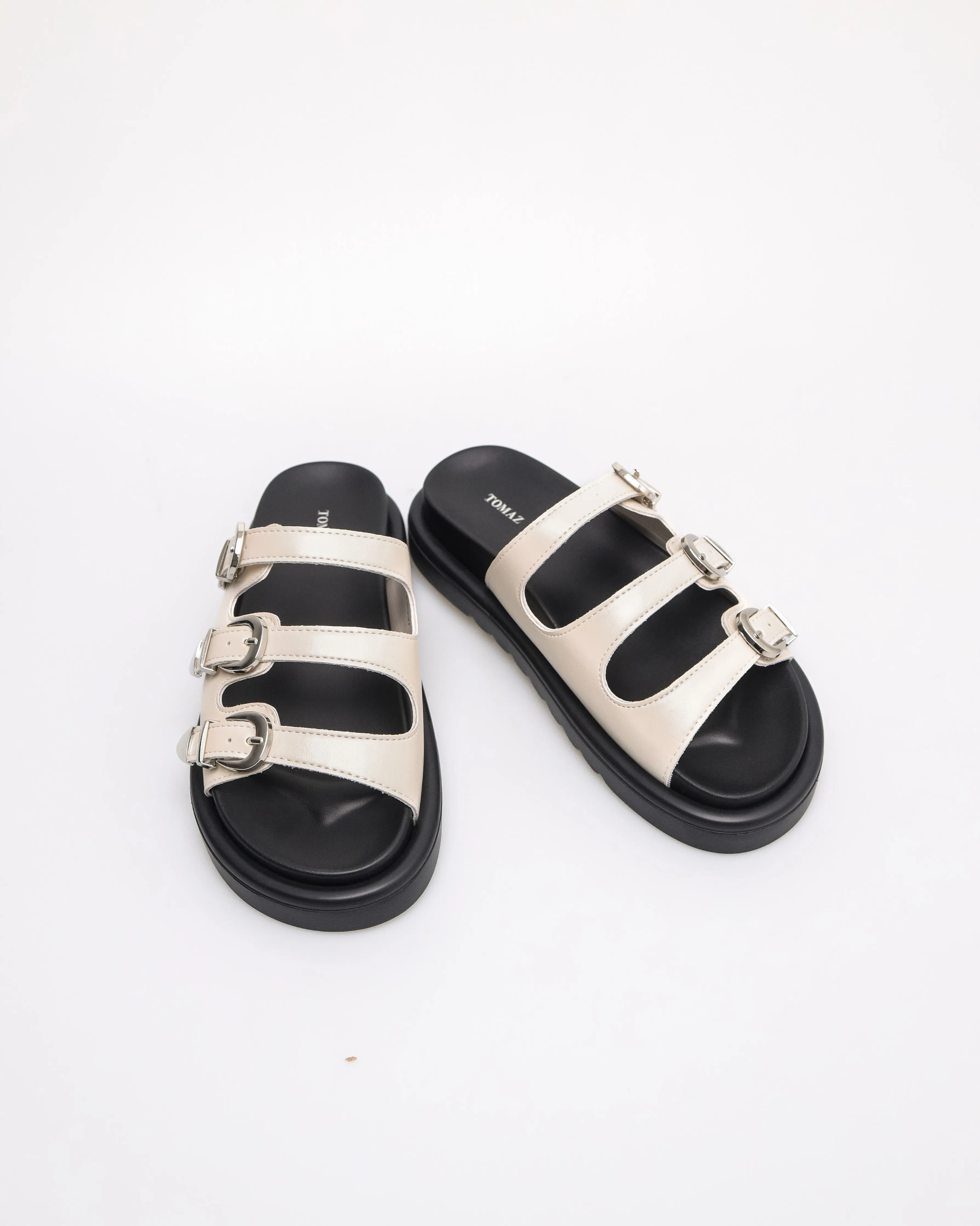 Tomaz NN397 Ladies Triple Strap Sandals (Cream)