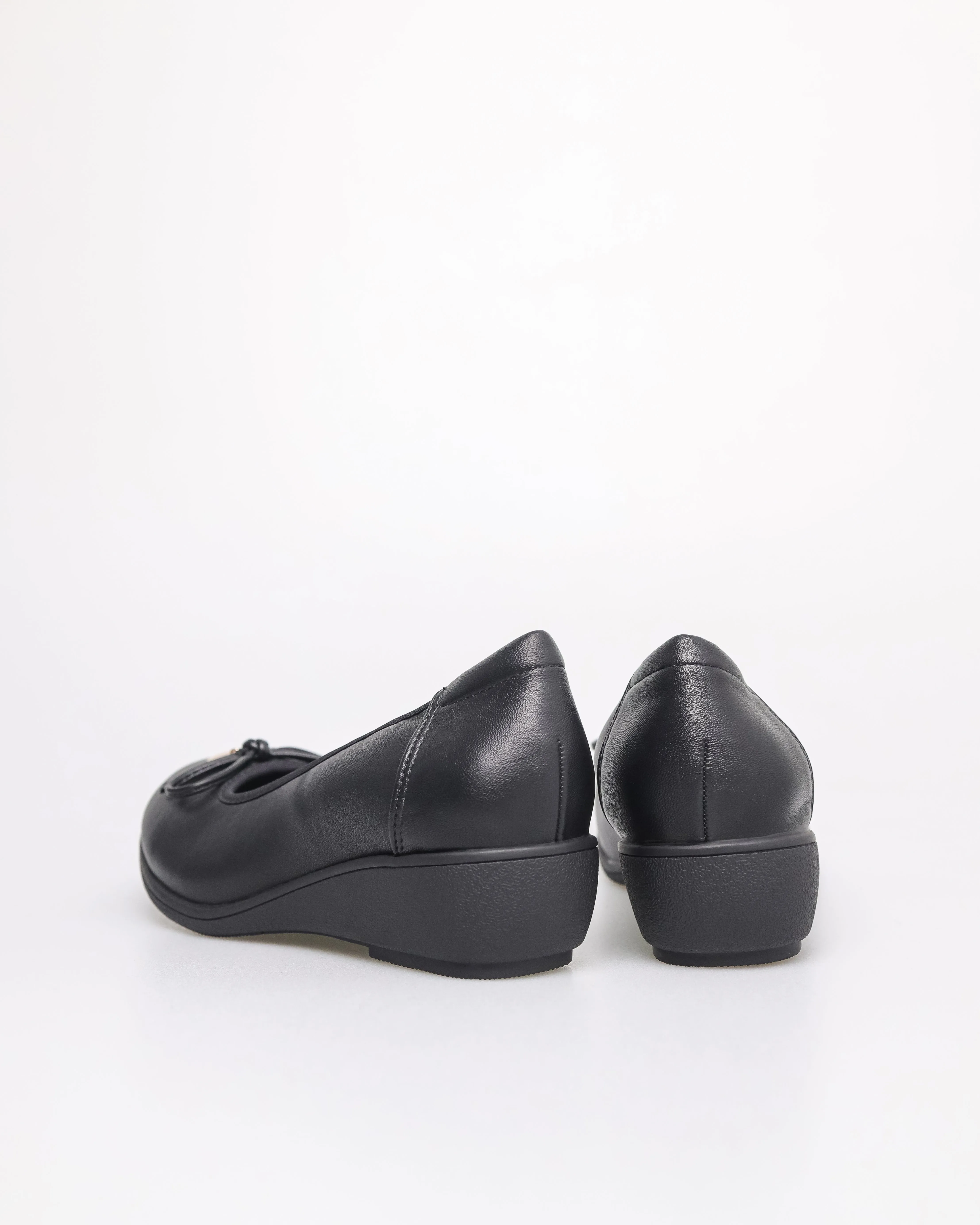 Tomaz YX187 Ladies Ribbon Wedges (Black)