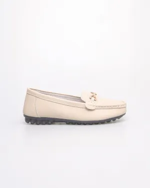 Tomaz YX200 Ladies Buckle Flats (Cream)