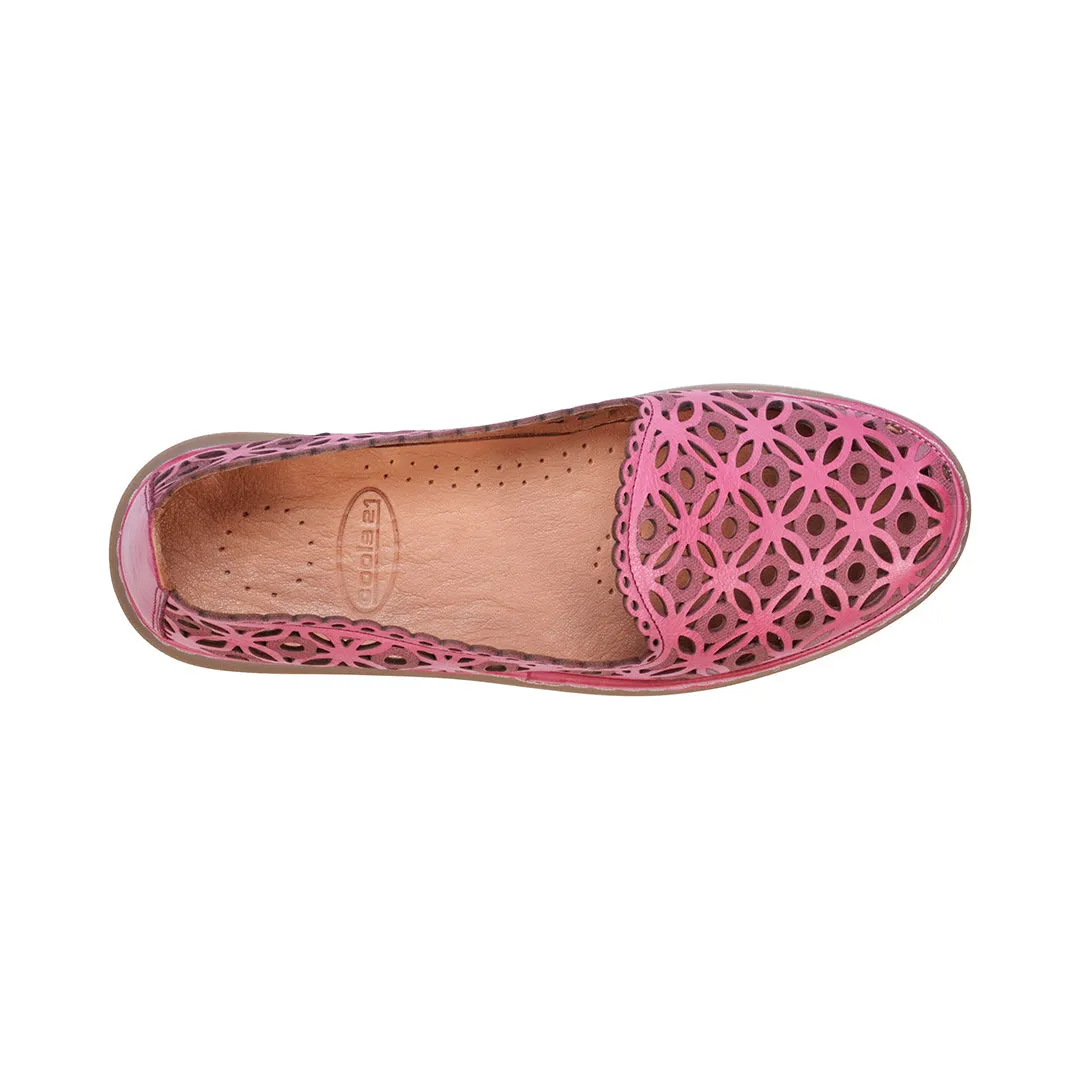 Tumi Pink Perforated Leather Flats