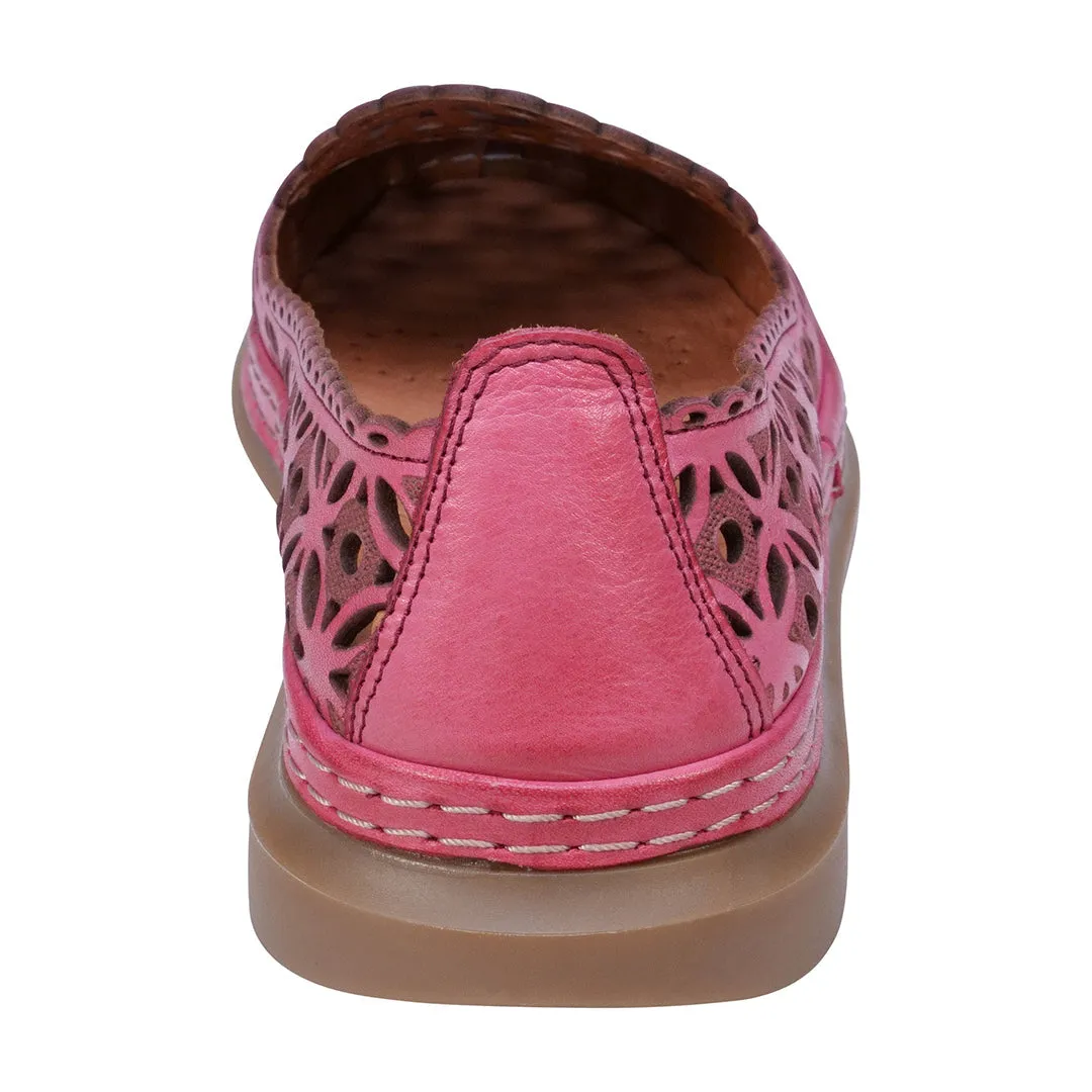 Tumi Pink Perforated Leather Flats