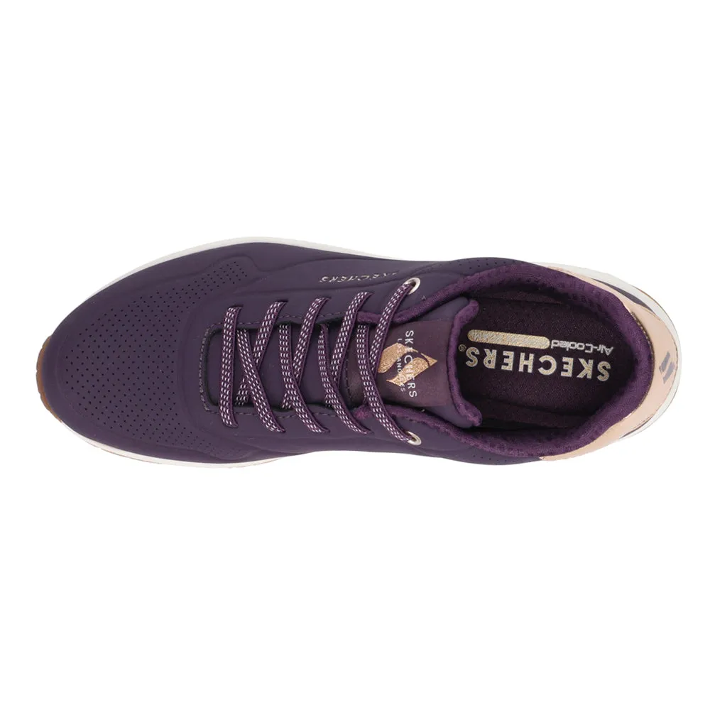 Uno Shimmer Away Perforated Lace Up Sneakers