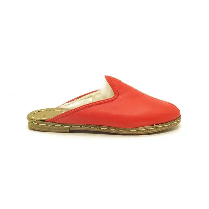 Winter Sheepskin Slippers Red Women's