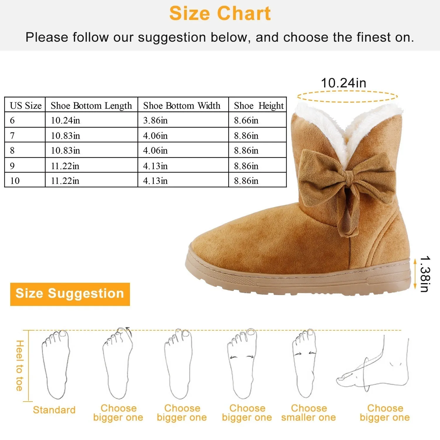 Women Ladies Snow Boots Super Soft Fabric Mid-Calf Winter Shoes Thickened Plush Warm Lining Shoes