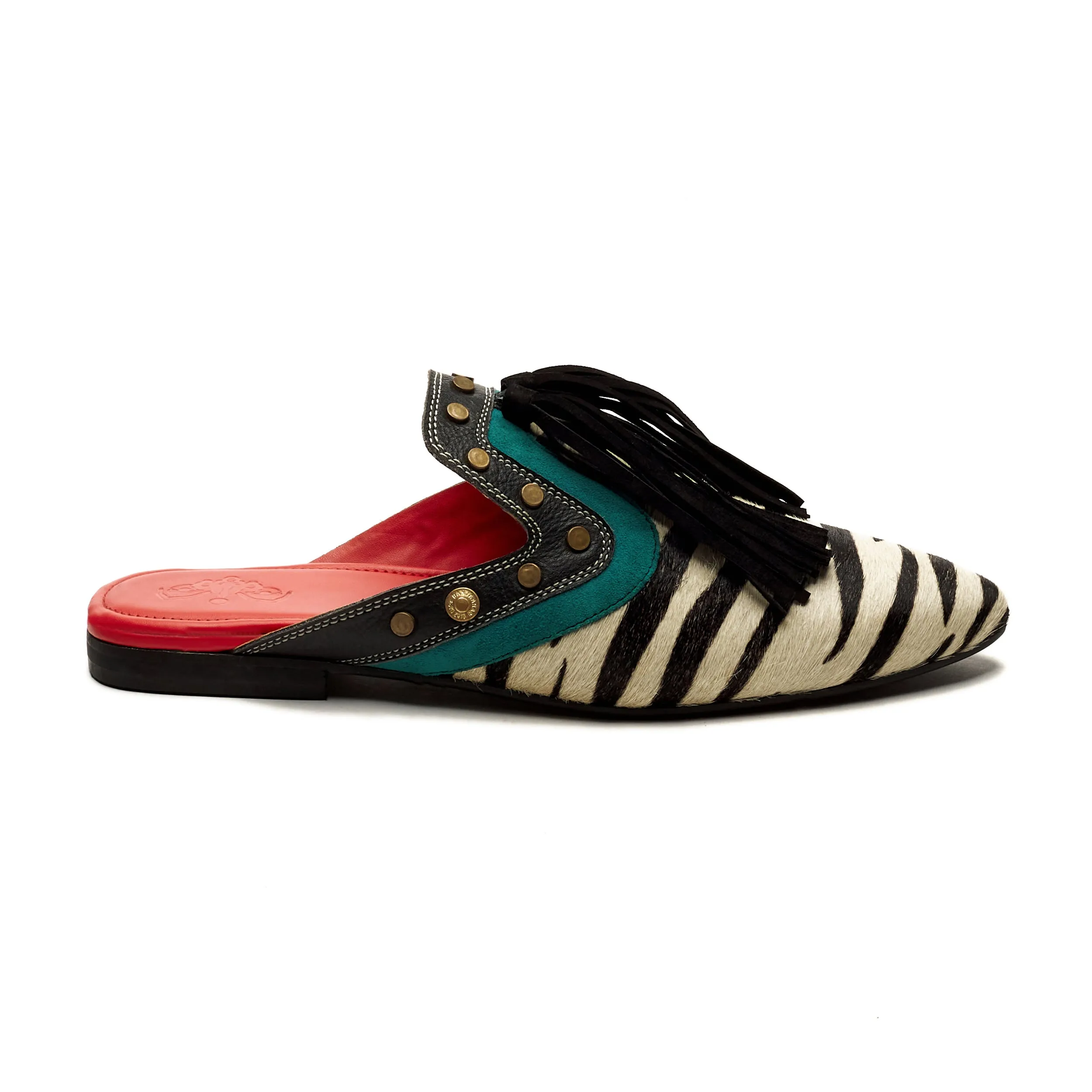 Zebra Cone Mules Women