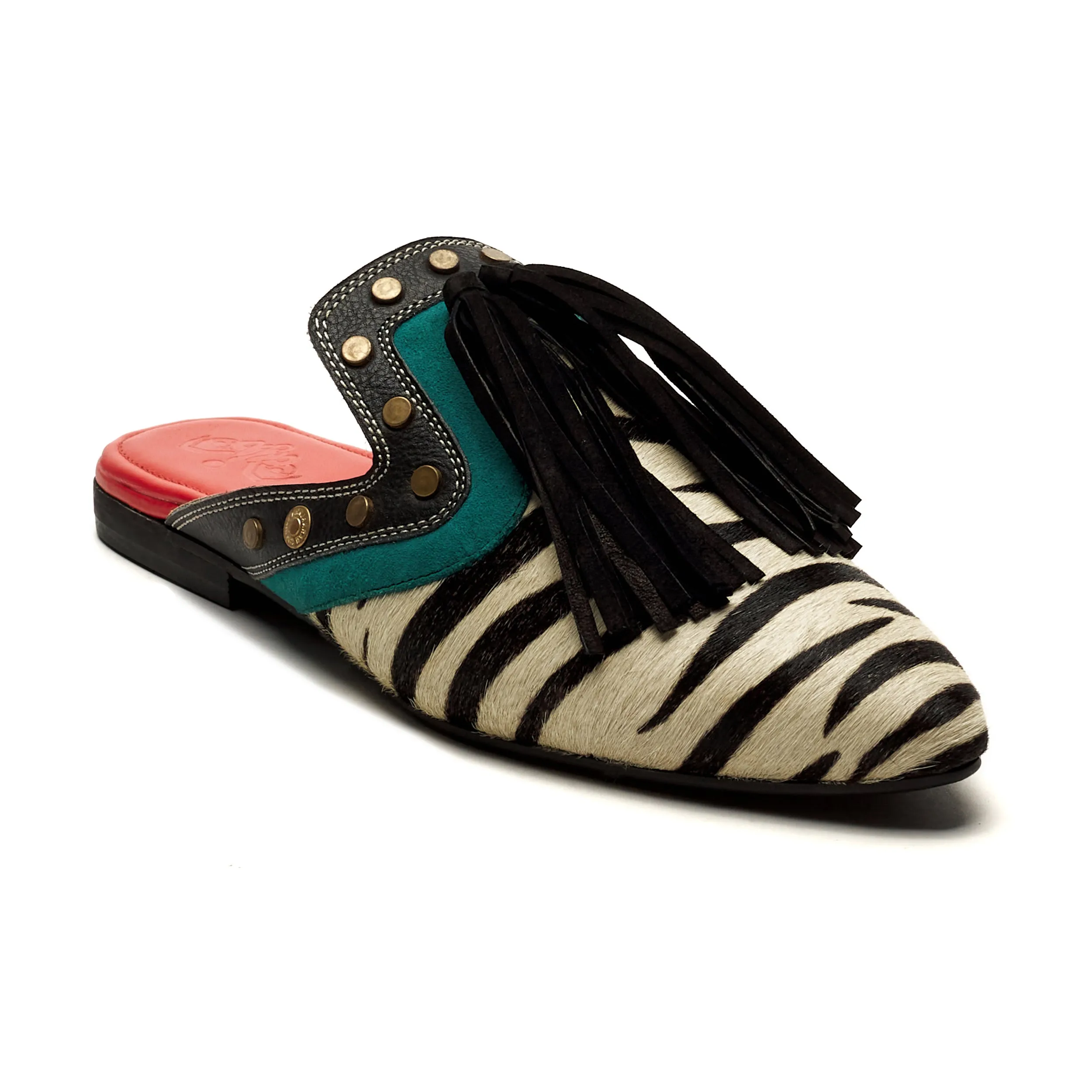 Zebra Cone Mules Women