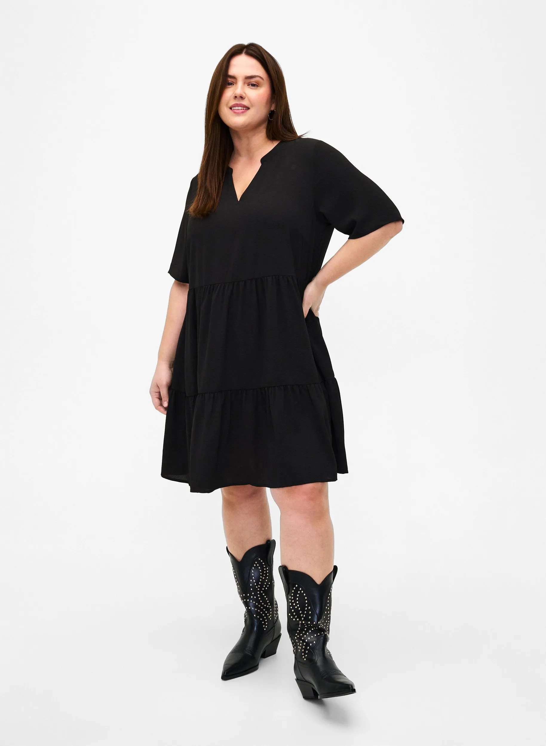 Zizzi Annie Dress in Black