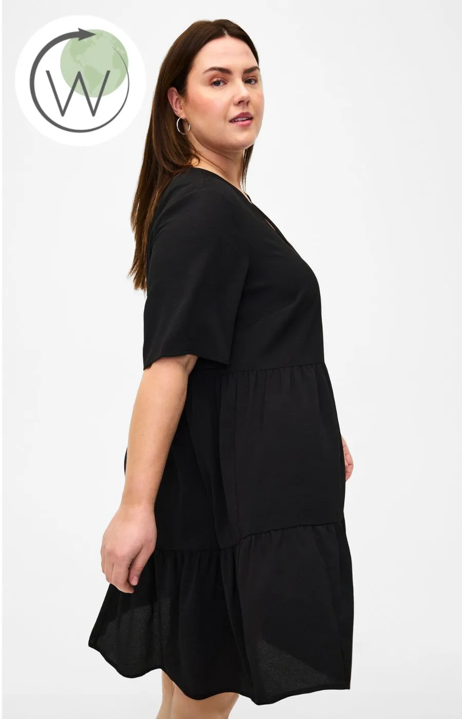 Zizzi Annie Dress in Black